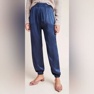 Anthropologie Tina + Jo Baker Satin Cargo Jogger Pant Size Small